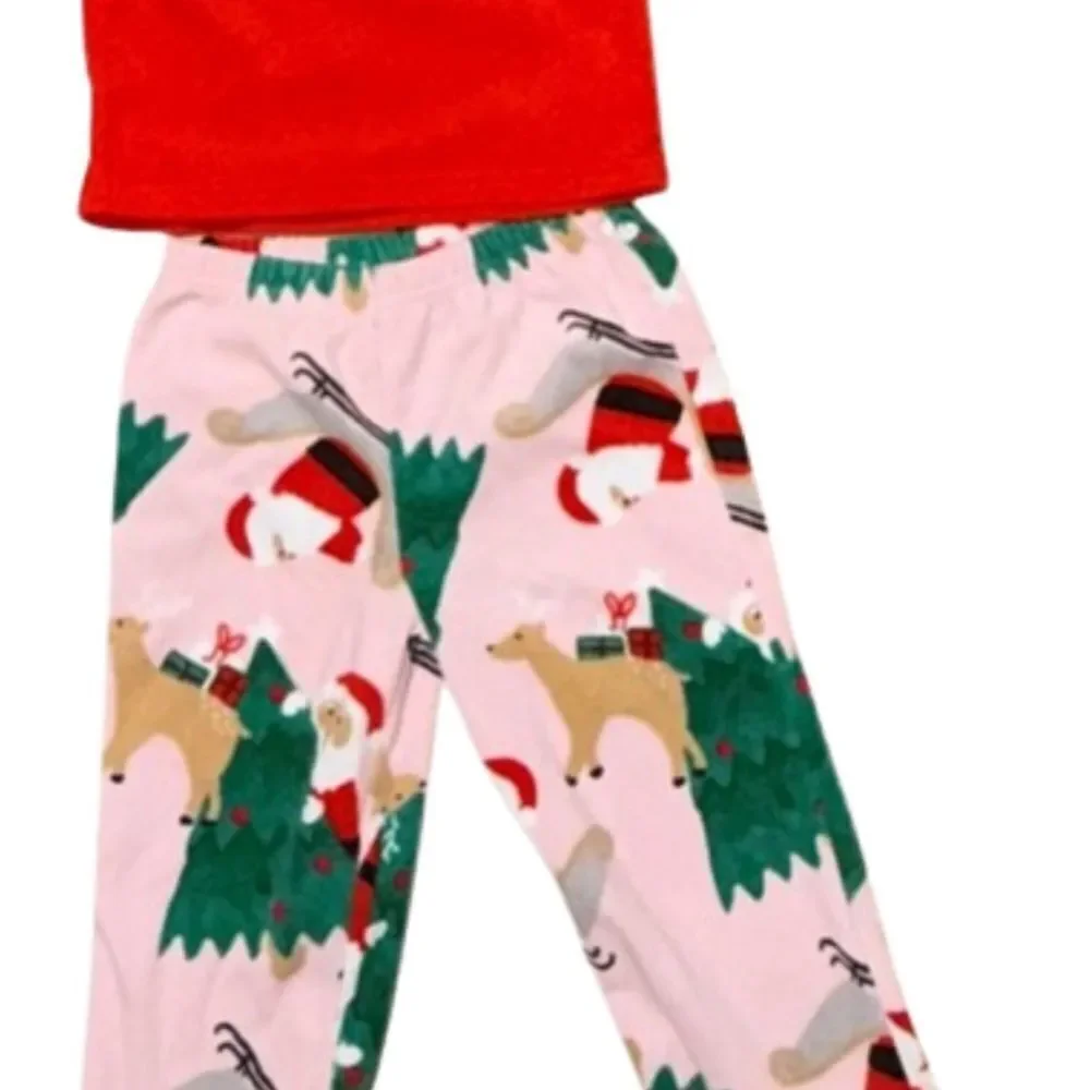 Carter's 2-Piece Santa Squad Fleece Pajamas Christmas, holidays Reindeer Red